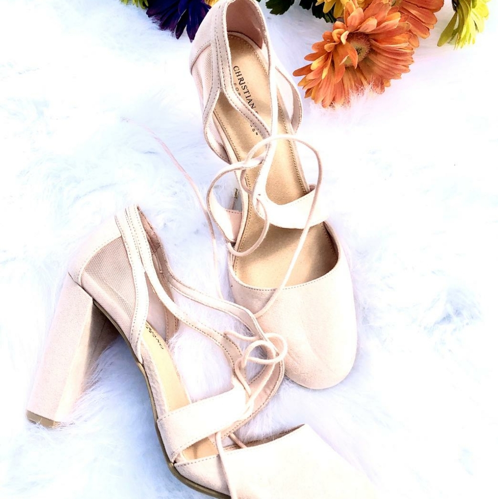 Christian siriano pink Suede
